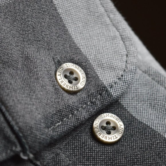 Timberland Men's Size XXL Black/White/Gray Buffalo Plaid Button Down Shirt - Picture 8 of 12